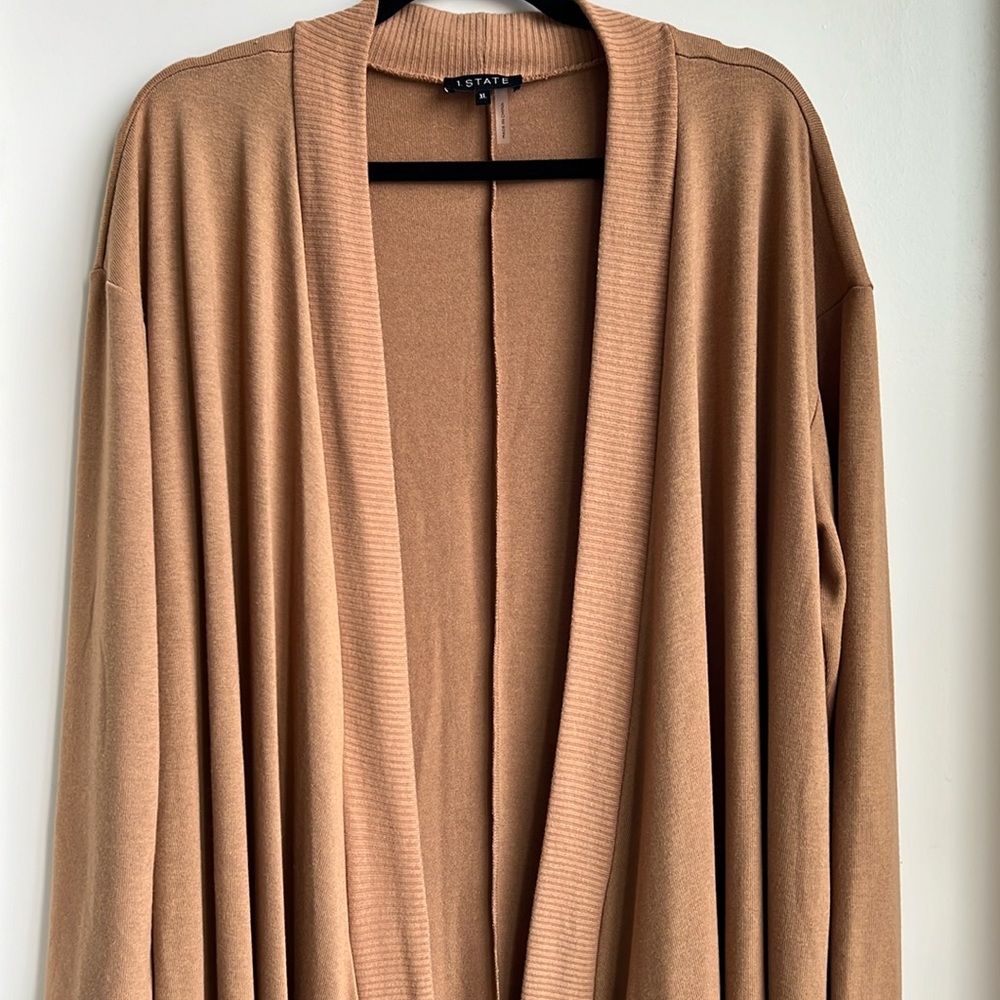 1.STATE Long Sleeve Drape Front Maxi Cardigan - Picture 5 of 12